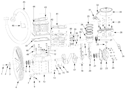 Pump Parts Diagram and Parts List for XP7030  Campbell Hausfeld Compressor